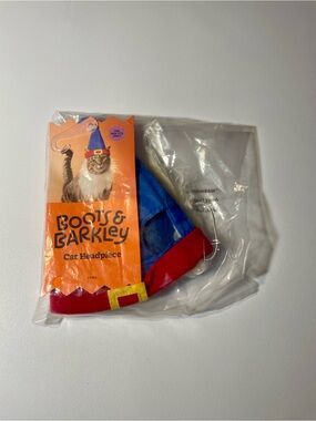 Boots & Barkley Cat Headpiece - Blue & Red Beard Hat OSFM NWT Adorable Costume